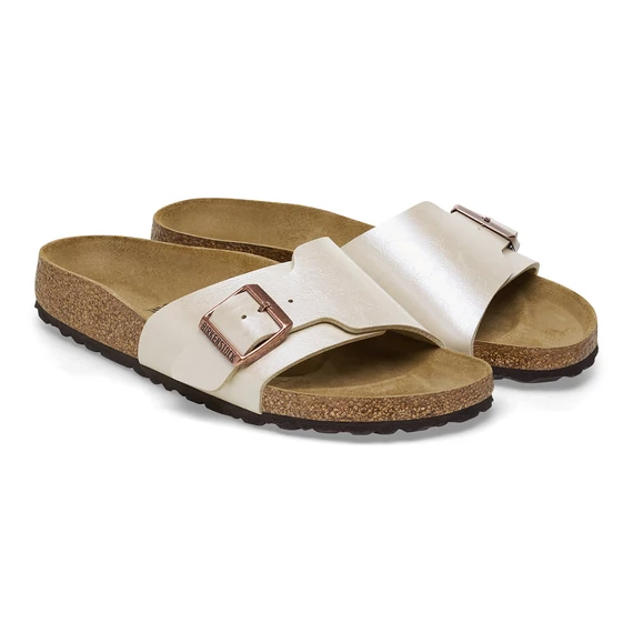 Birkenstock Catalina egypántos papucs keskeny | Gyöngyház fehér | Graceful pearl white
