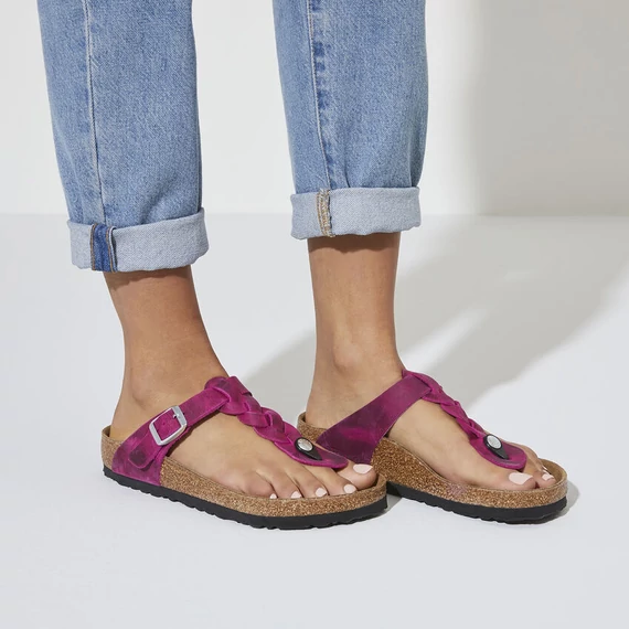 Birkenstock Gizeh braided lábujjközös papucs normal | Fukszia | Festival Fuchsia
