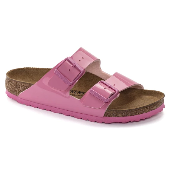 Birkenstock Arizona kétpántos papucs keskeny | Cukorka rózsaszín lakk | Patent candy pink