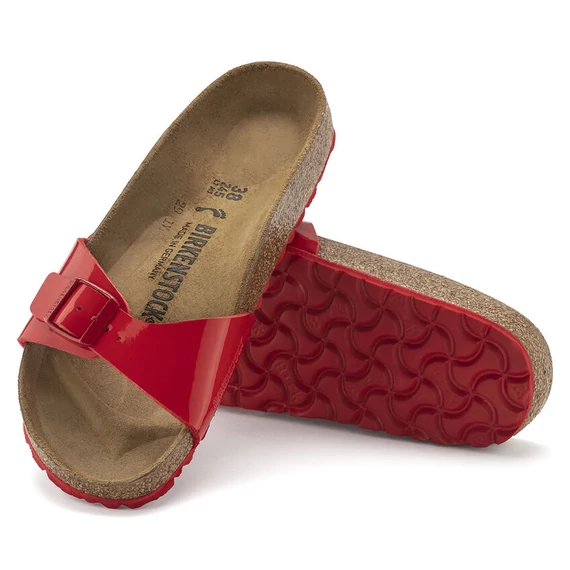 Birkenstock Madrid egypántos papucs keskeny | Piros lakk | Patent cherry