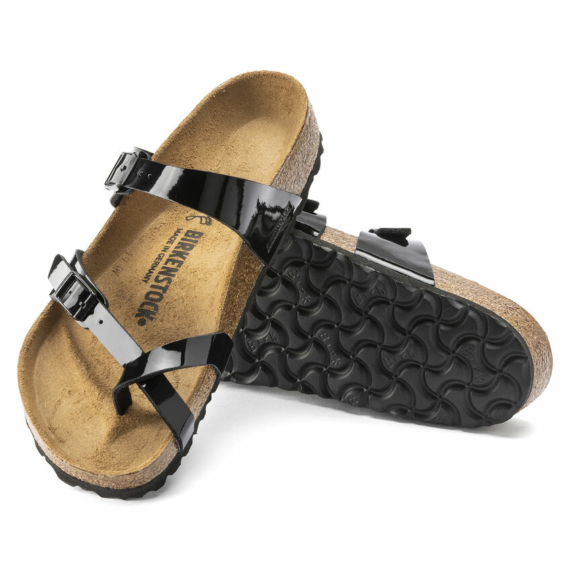 Birkenstock Mayari lábujjközös papucs | Fekete lakk | Patent black