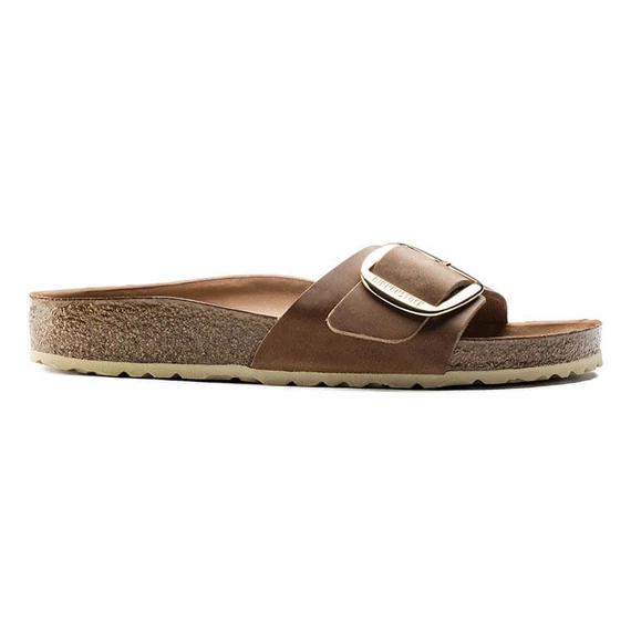 Birkenstock Madrid Big Buckle egypántos papucs keskeny | Konyak bőr | Cognac leather