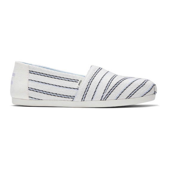 TOMS Alpargatas - white textured stripe - fehér unisex - 37