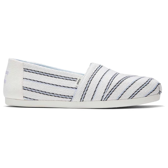 TOMS Alpargatas - white textured stripe - fehér unisex - 37