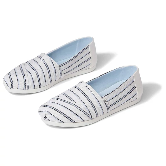 TOMS Alpargatas - white textured stripe - fehér unisex - 37