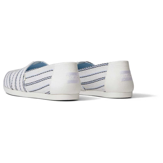 TOMS Alpargatas - white textured stripe - fehér unisex - 37
