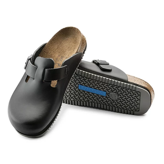 Birkenstock Boston klumpa normal | Fekete bőr | Black leather