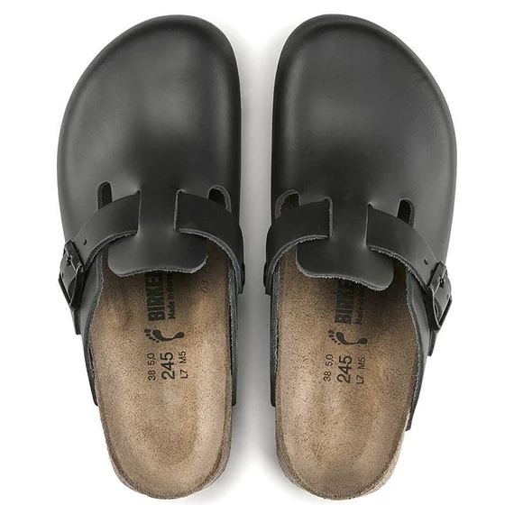 Birkenstock Boston klumpa normal | Fekete bőr | Black leather