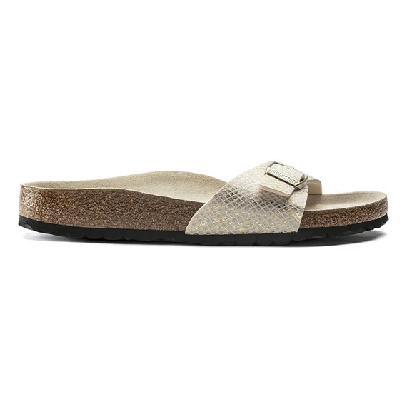 Birkenstock Madrid egypántos papucs keskeny | Fényes tojáshéj kígyómintás | Shiny python eggshell