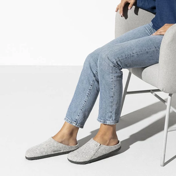 Birkenstock Zermatt klumpa keskeny | Szürke gyapjúnemez | Light gray
