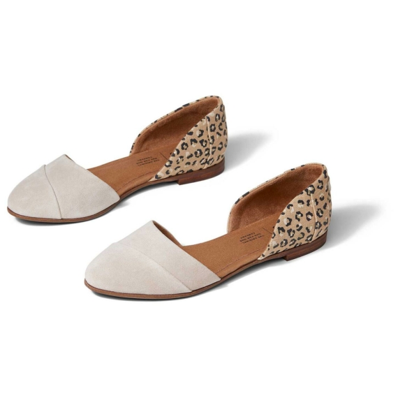 TOMS Flat - Jutti D'Orsay - taupe - macadamia suede - cheetah - 41
