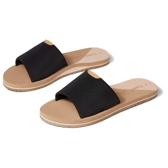 TOMS Carly Egypántos papucs | Fekete dzsörzé | Black jersey