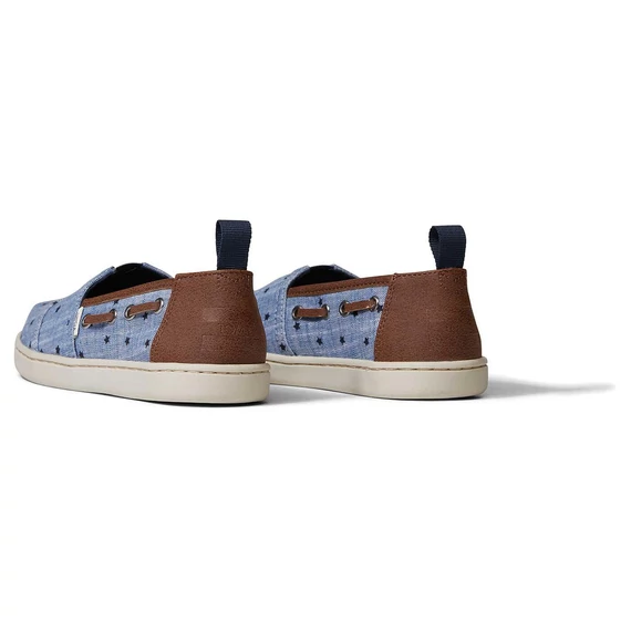 TOMS Youth Alpargatas - Navy chambray stars