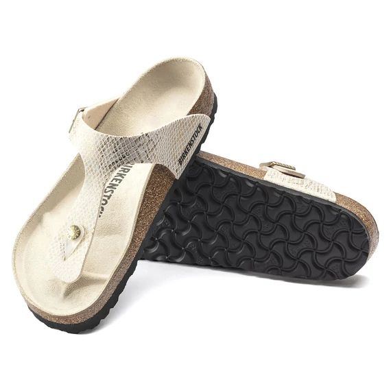 Birkenstock Gizeh lábujjközös papucs keskeny | Fényes tojáshéj kígyómintás | Shiny python eggshell