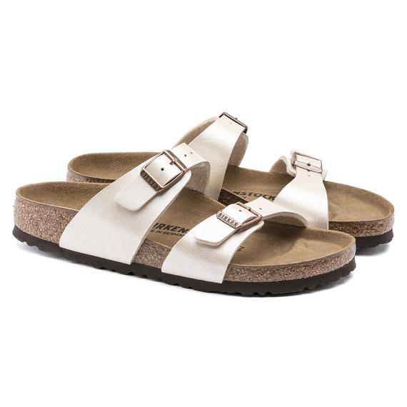 graceful pearl white birkenstock