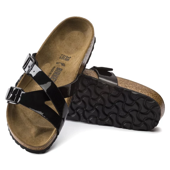 Birkenstock Yao kétpántos papucs keskeny | Fekete lakk | Patent black