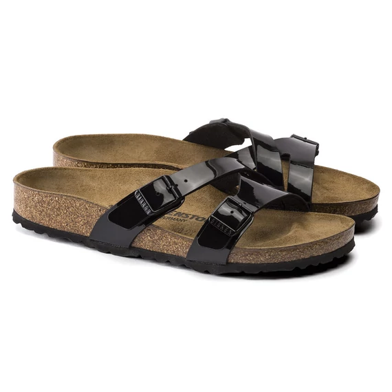 Birkenstock Yao kétpántos papucs keskeny | Fekete lakk | Patent black