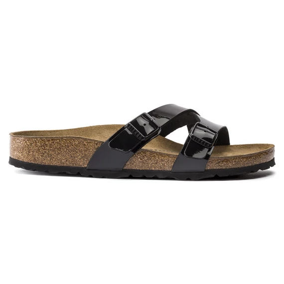 Birkenstock Yao kétpántos papucs keskeny | Fekete lakk | Patent black