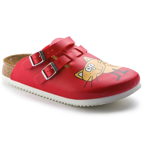 Birkenstock Kay klumpa keskeny | Piros cicás | Cat red background