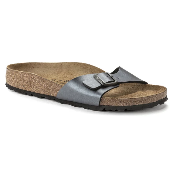Birkenstock Madrid egypántos papucs keskeny | Csillogó fekete | Metallic Black
